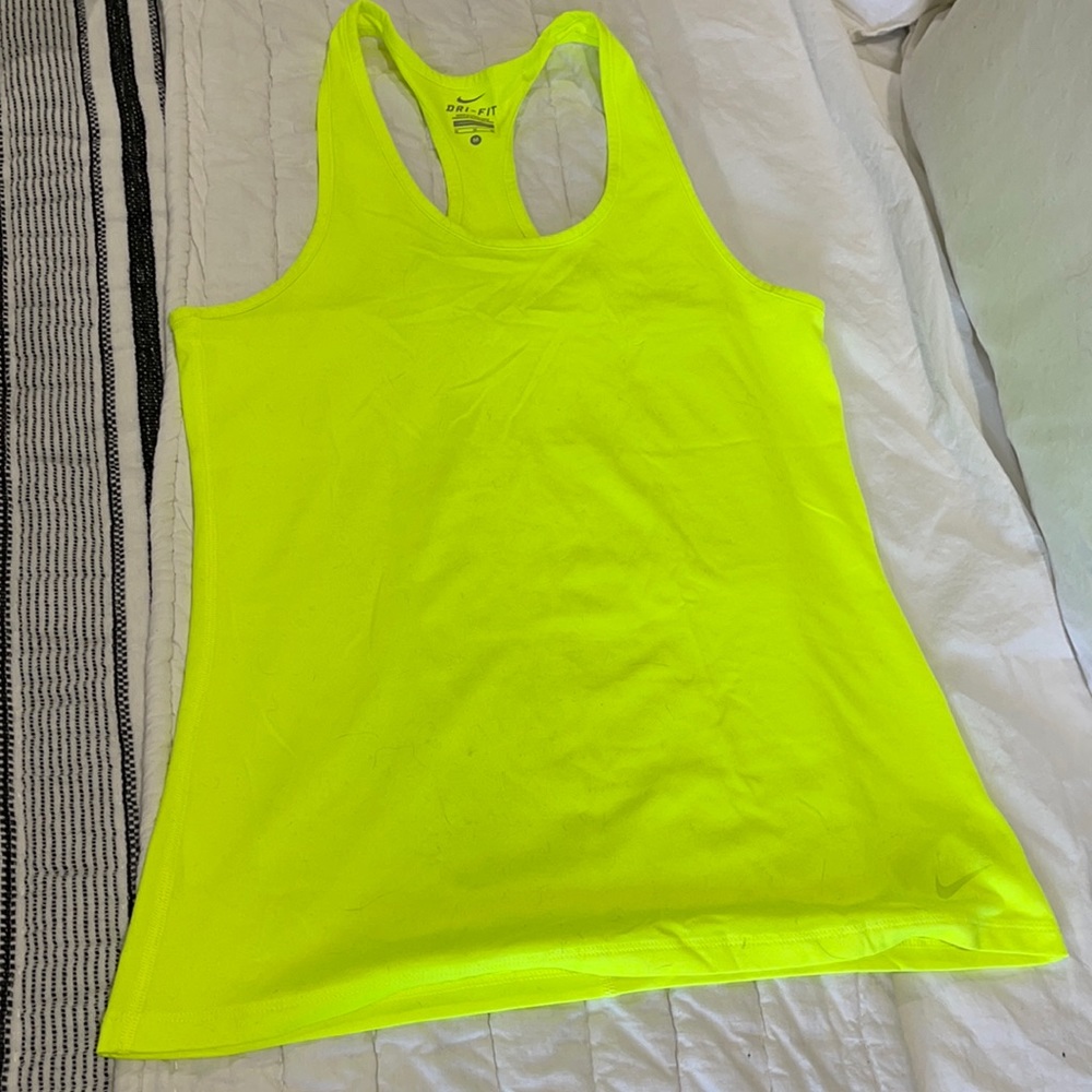 Neon yellow Nike dri -Fit tank